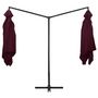 Voir la diapositive 3 : VIDAXL Parasol double avec mat en acier 250 x 250 cm Rouge bordeaux