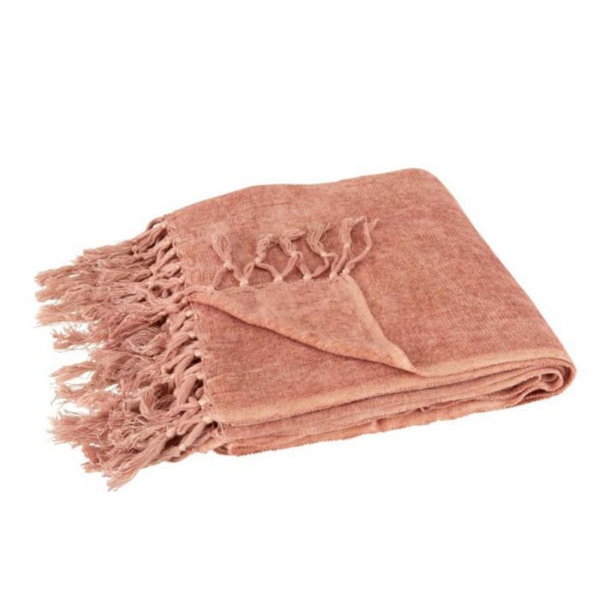 Paris Prix Plaid  Floche Viscose  21x32cm Saumon