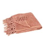 Paris Prix Plaid  Floche Viscose  21x32cm Saumon