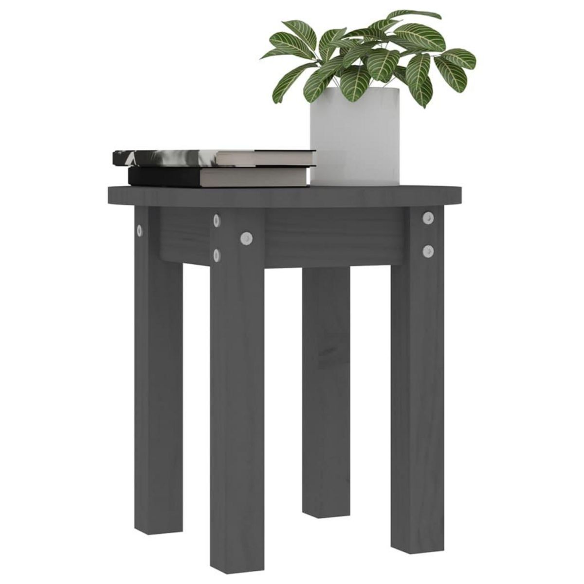 VIDAXL Table basse Gris Ø 35x35 cm Bois massif de pin