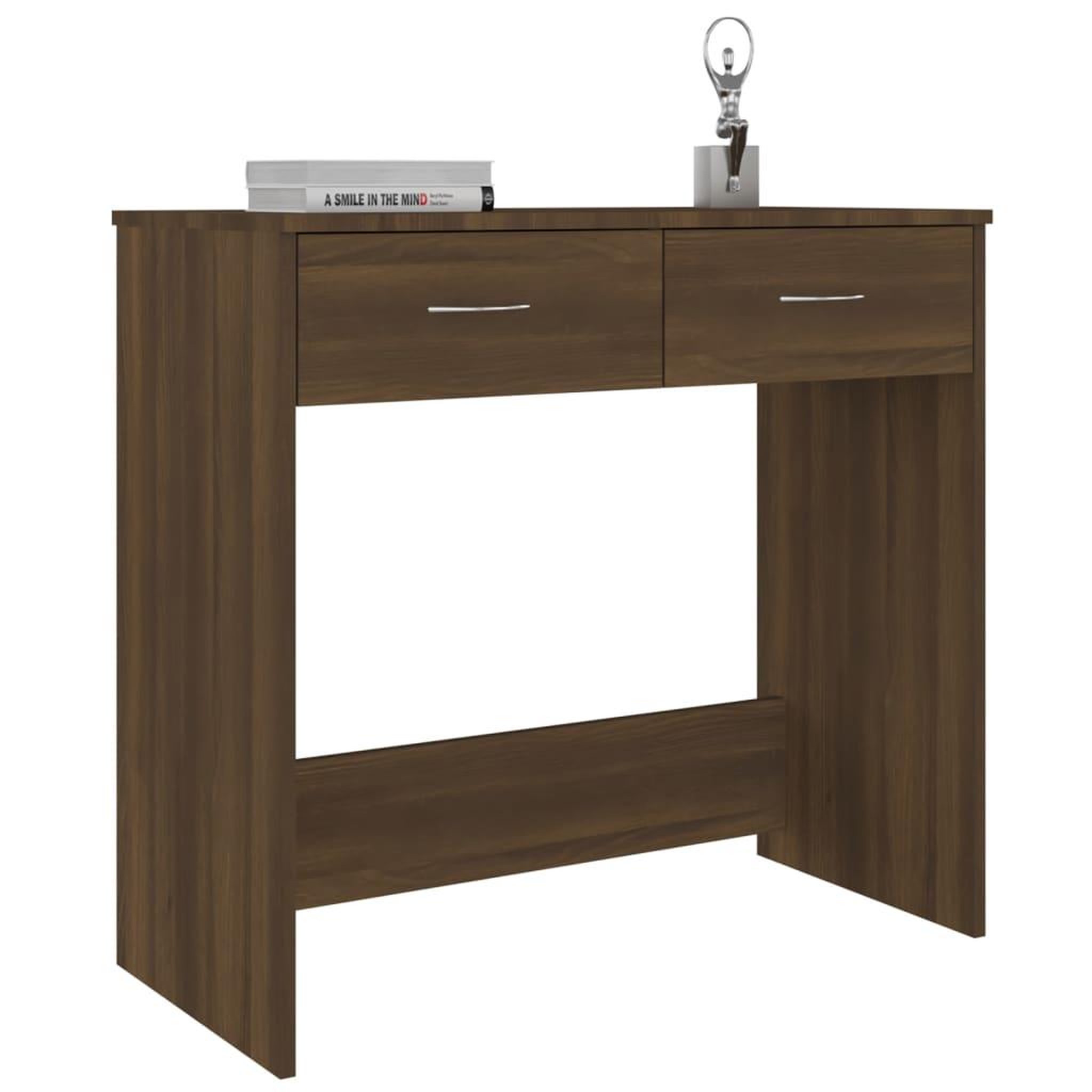 Voir la diapositive 3 : VIDAXL Bureau chene marron 80x40x75 cm bois d'ingenierie