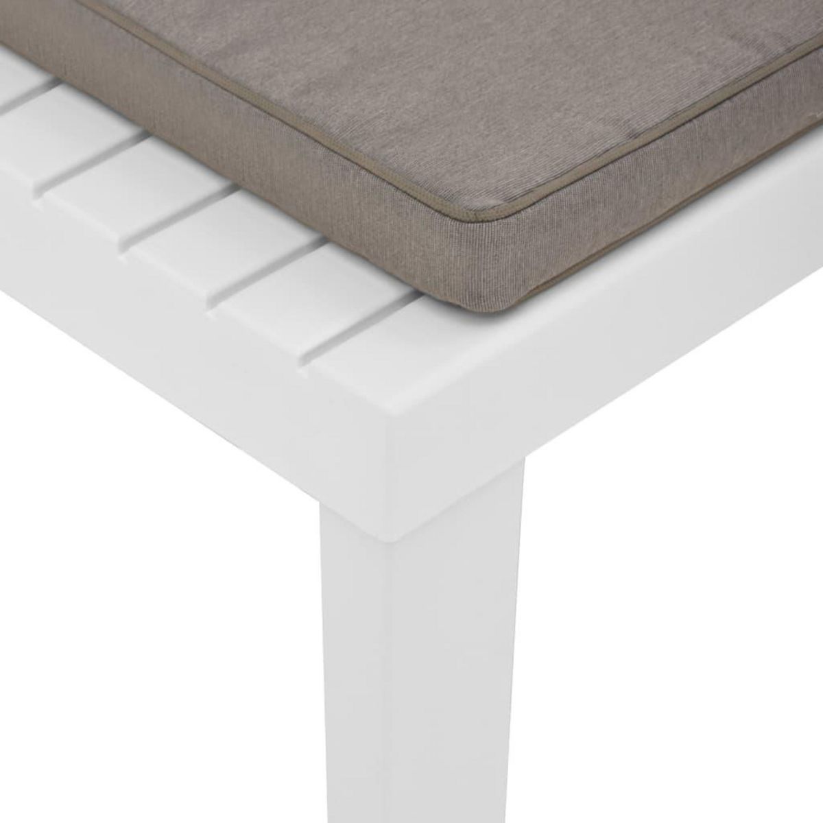 VIDAXL Chaise de salon de jardin avec coussin Plastique Blanc