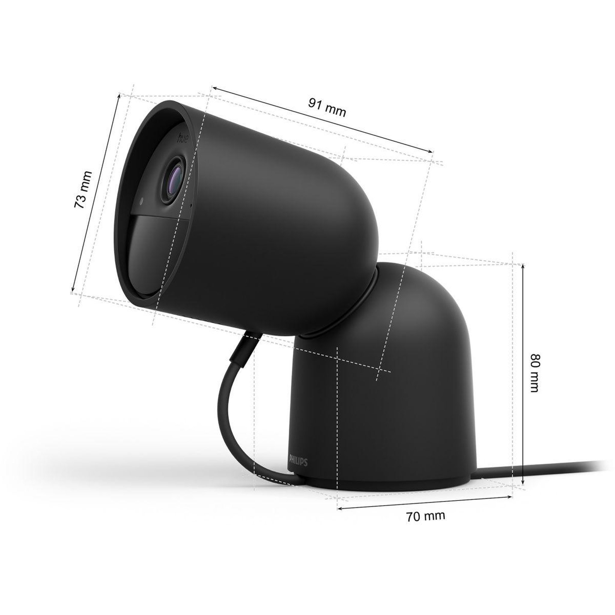 Voir la diapositive 3 : PHILIPS HUE Caméra de surveillance secure avec support bureau noire