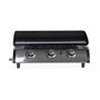 Voir la diapositive 6 : SWEEEK Plancha au gaz 3 brûleurs sur chariot - Porthos - 7.55kW. plancha à gaz avec desserte . cuisine extérieure. plaque émaillée. inox. barbecue