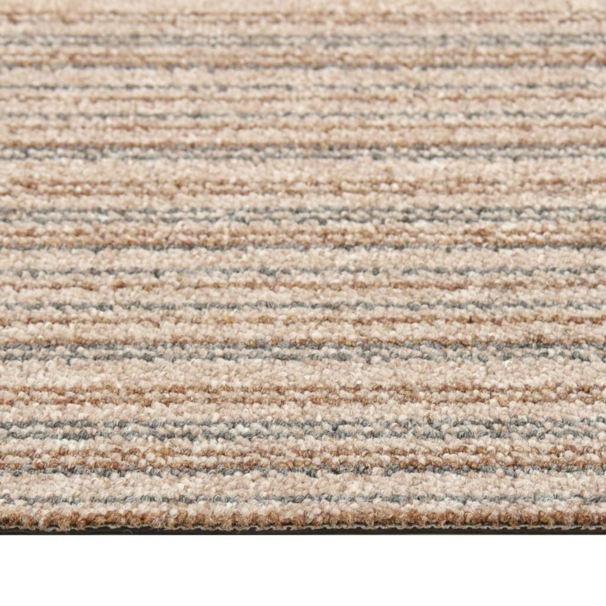 VIDAXL Dalles de tapis de sol 20 pcs 5 m^2 50x50 cm Beige raye