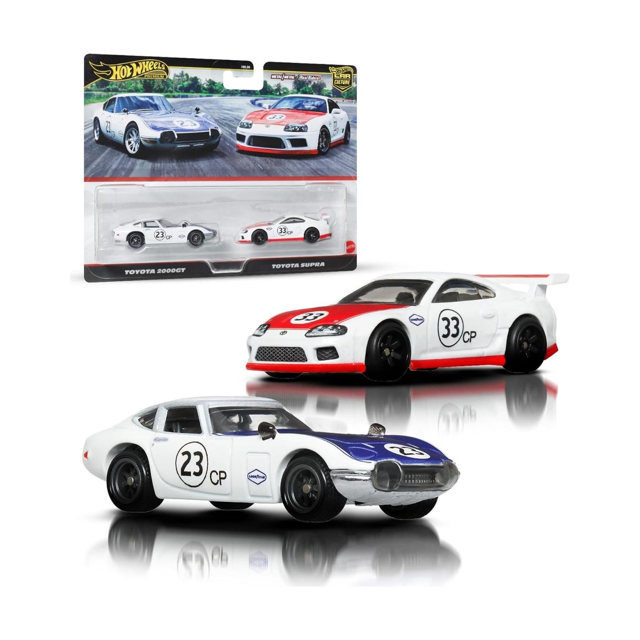 MATTEL Hot Wheels Lot de 2 véhicules Toyota - 2000GT et Supra