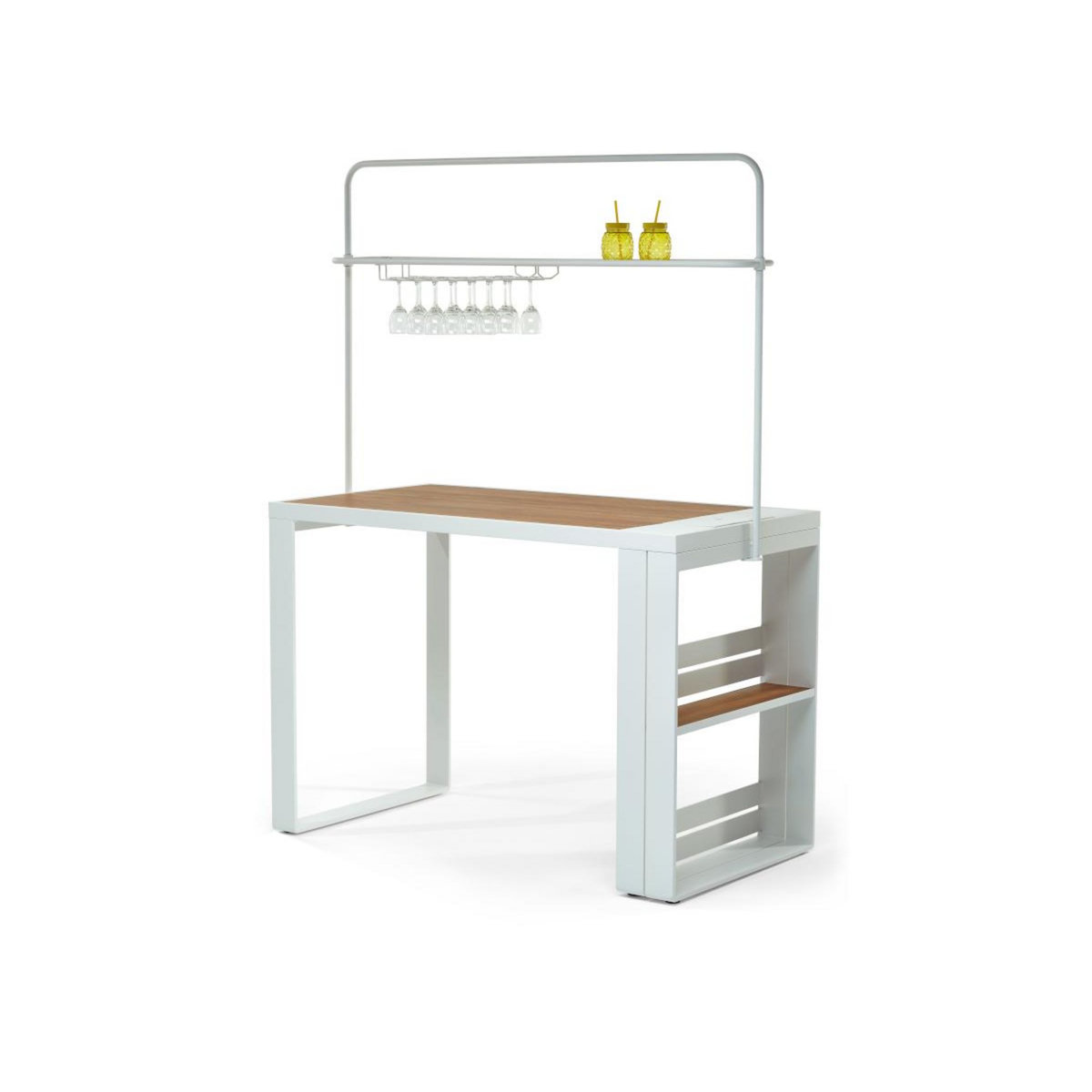 Jardiline Ensemble table de bar Cannes + 4 tabourets empilables - Jardiline