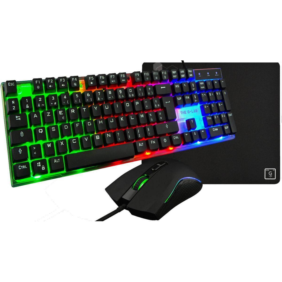 THE G-LAB Pack clavier et souris gamer COMBO YTTRIUM FR 3EN 1