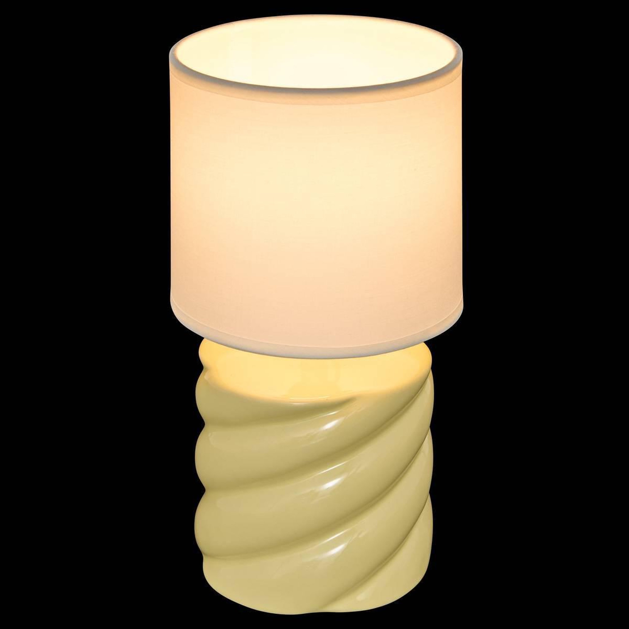 Voir la diapositive 2 : ATMOSPHERA Lampe à poser en grès  noly  27cm jaune
