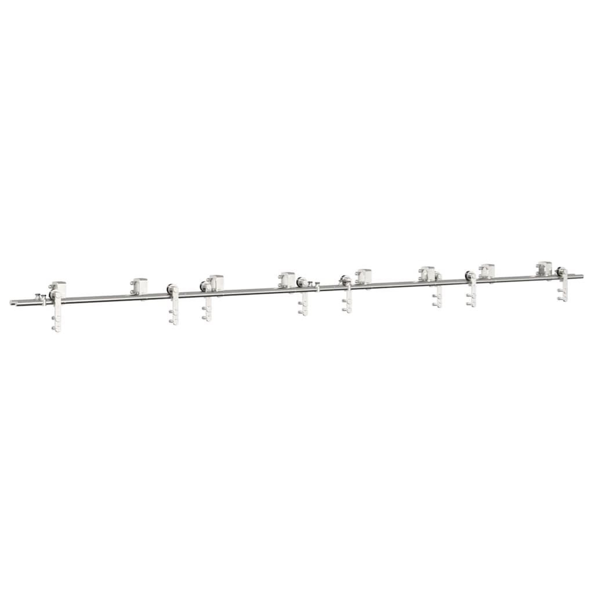 Voir la diapositive 2 : VIDAXL Kit fixation porte coulissante 366 cm Acier inoxydable Argente
