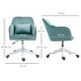 Voir la diapositive 3 : HOMCOM Chaise de bureau velours fauteuil bureau massant coussin lombaire intégré hauteur réglable pivotante 360° vert menthe