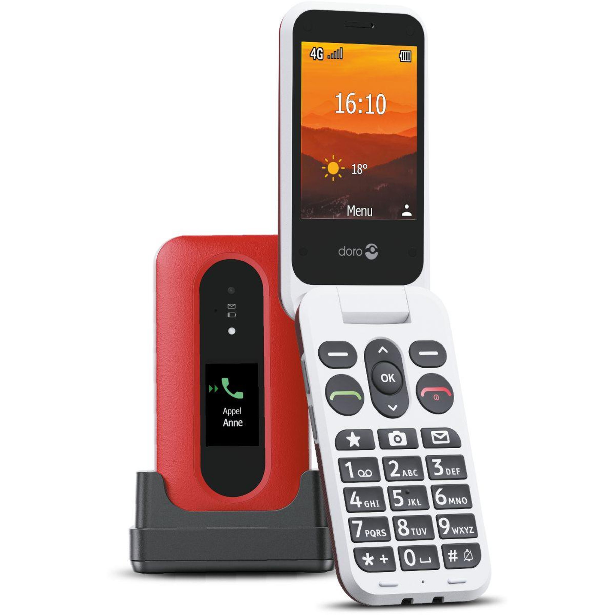 Doro Téléphone portable leva l30 rouge/blanc