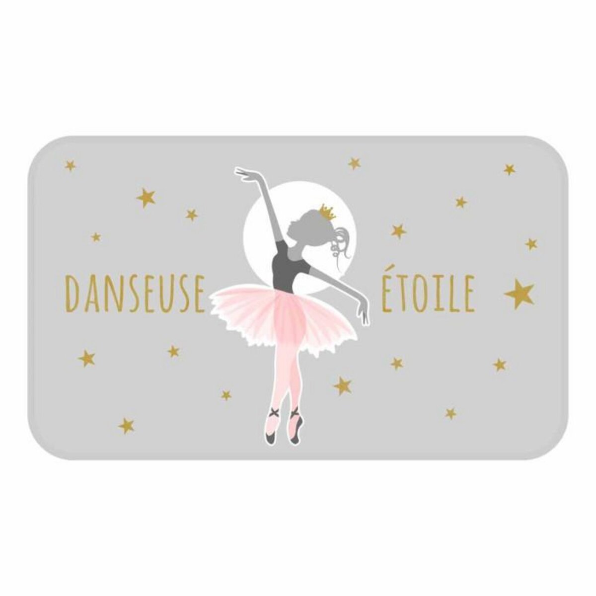 Paris Prix Tapis Enfant Déco  Danseuse Étoile  45x75cm Gris