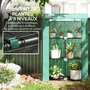 Voir la diapositive 4 : OUTSUNNY Serre de jardin balcon 3 étagères - porte enroulable zippée - 100 x 40 x 150 cm - acier PE vert