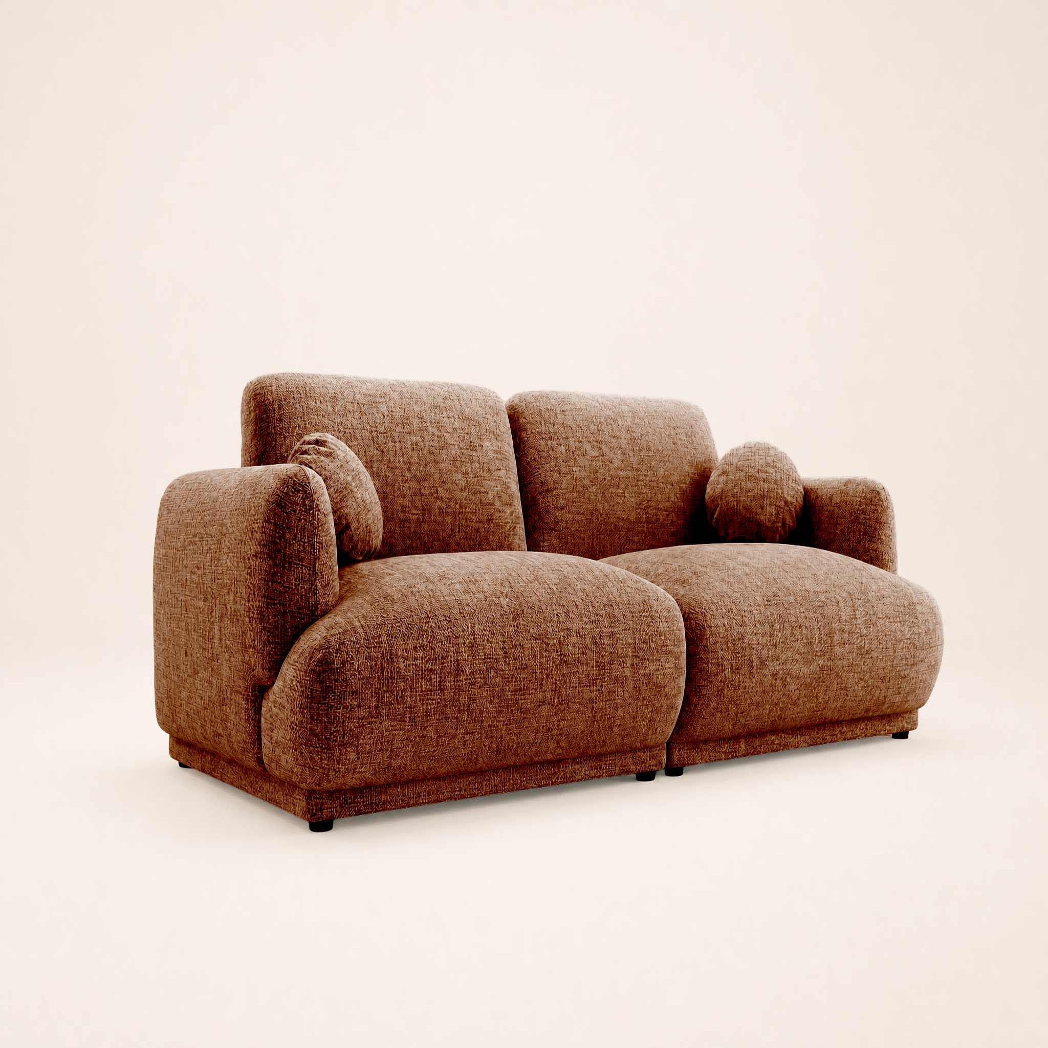Voir la diapositive 3 : BEST MOBILIER Pietro - canapé droit 3 places en tissu texturé