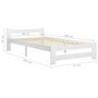 Voir la diapositive 6 : VIDAXL Cadre de lit sans matelas blanc bois de pin massif 90x200 cm