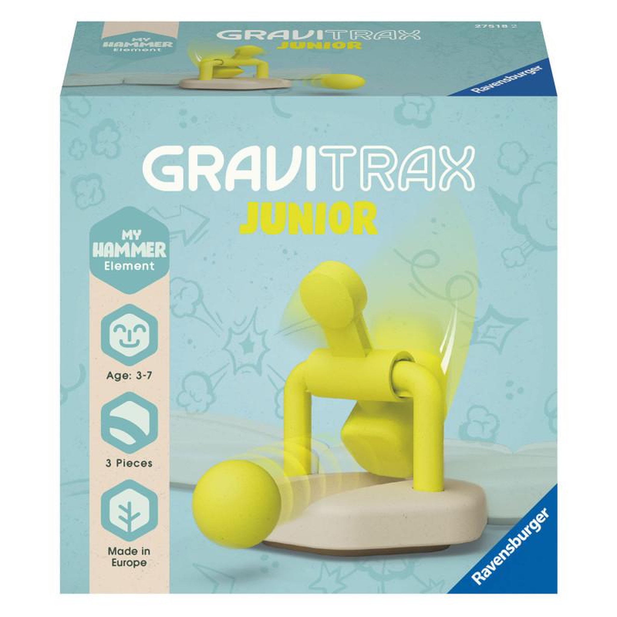 Voir la diapositive 2 : RAVENSBURGER Ravensburger - GraviTrax Junior Extension Set Element Hammer 275182