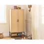 Voir la diapositive 2 : BEST MOBILIER Nagato - armoire - cannage et effet bois - 80 cm