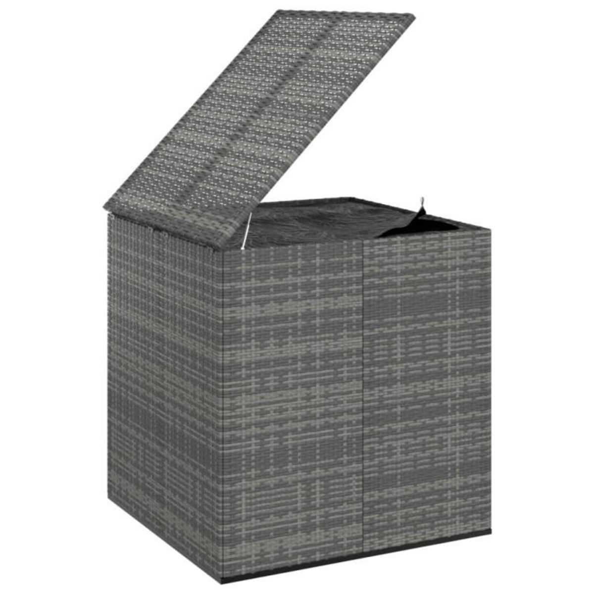 VIDAXL Boîte à coussins de jardin Résine tressée 100x97,5x104 cm Gris