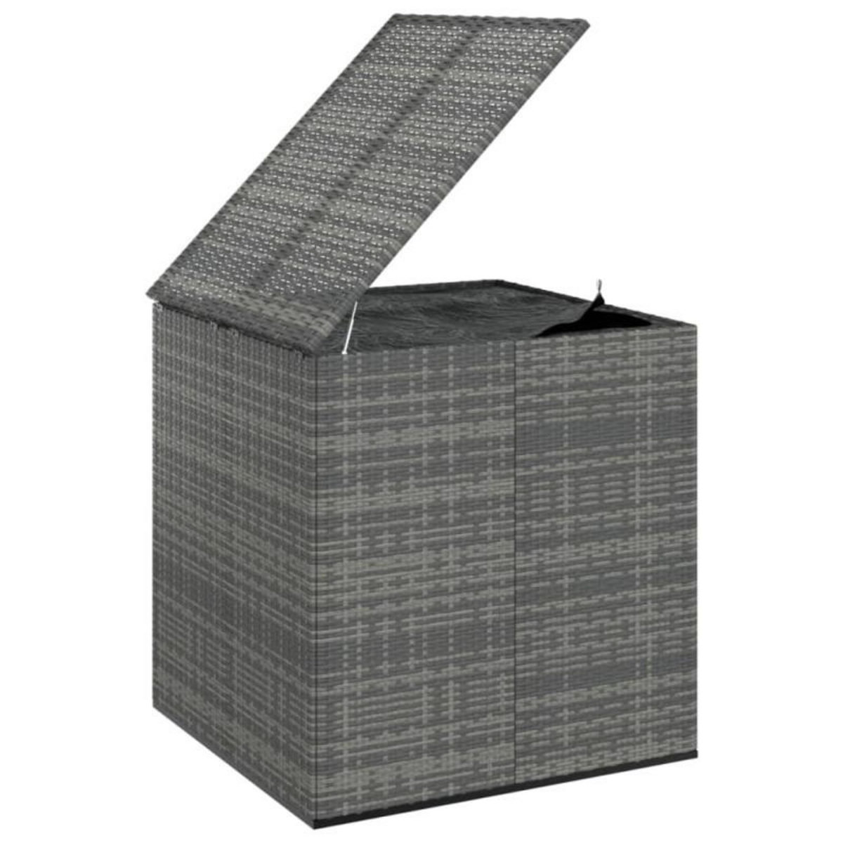 VIDAXL Boîte à coussins de jardin Résine tressée 100x97,5x104 cm Gris
