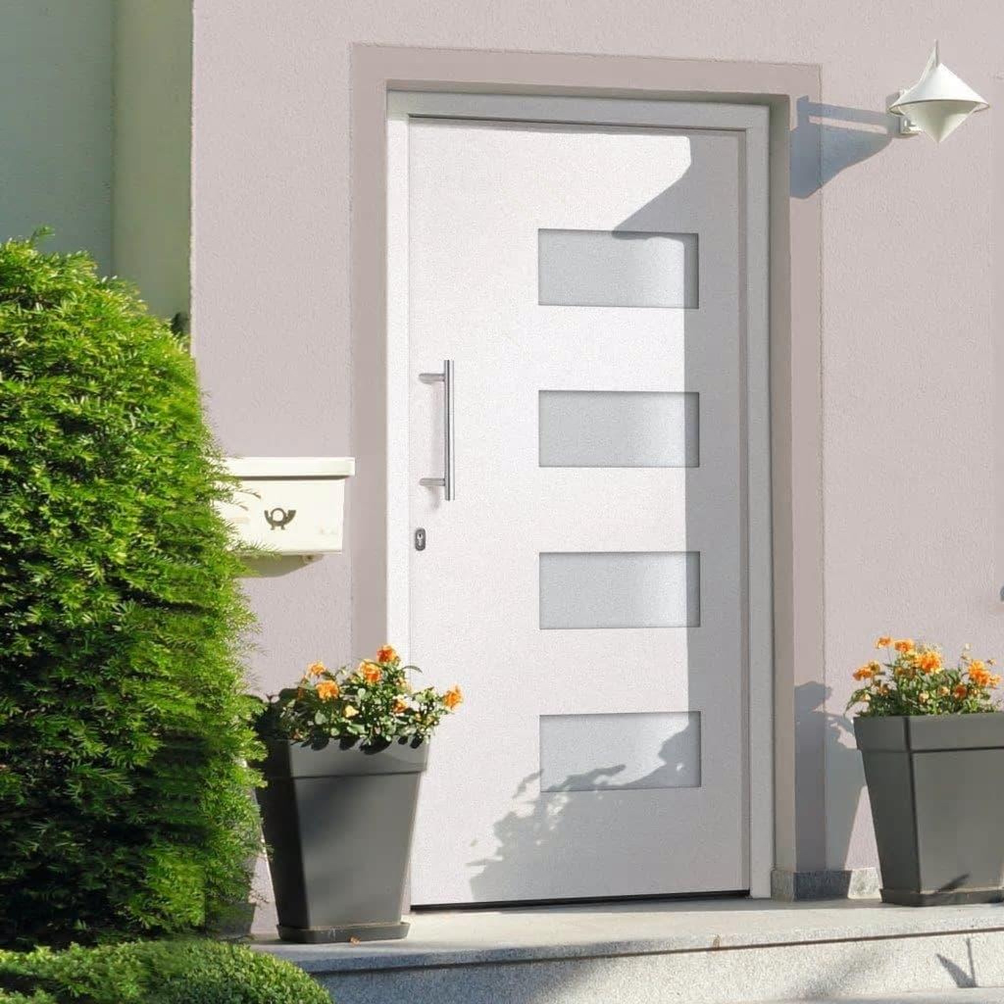 VIDAXL Porte d'entree Aluminium et PVC Blanc 110x210 cm