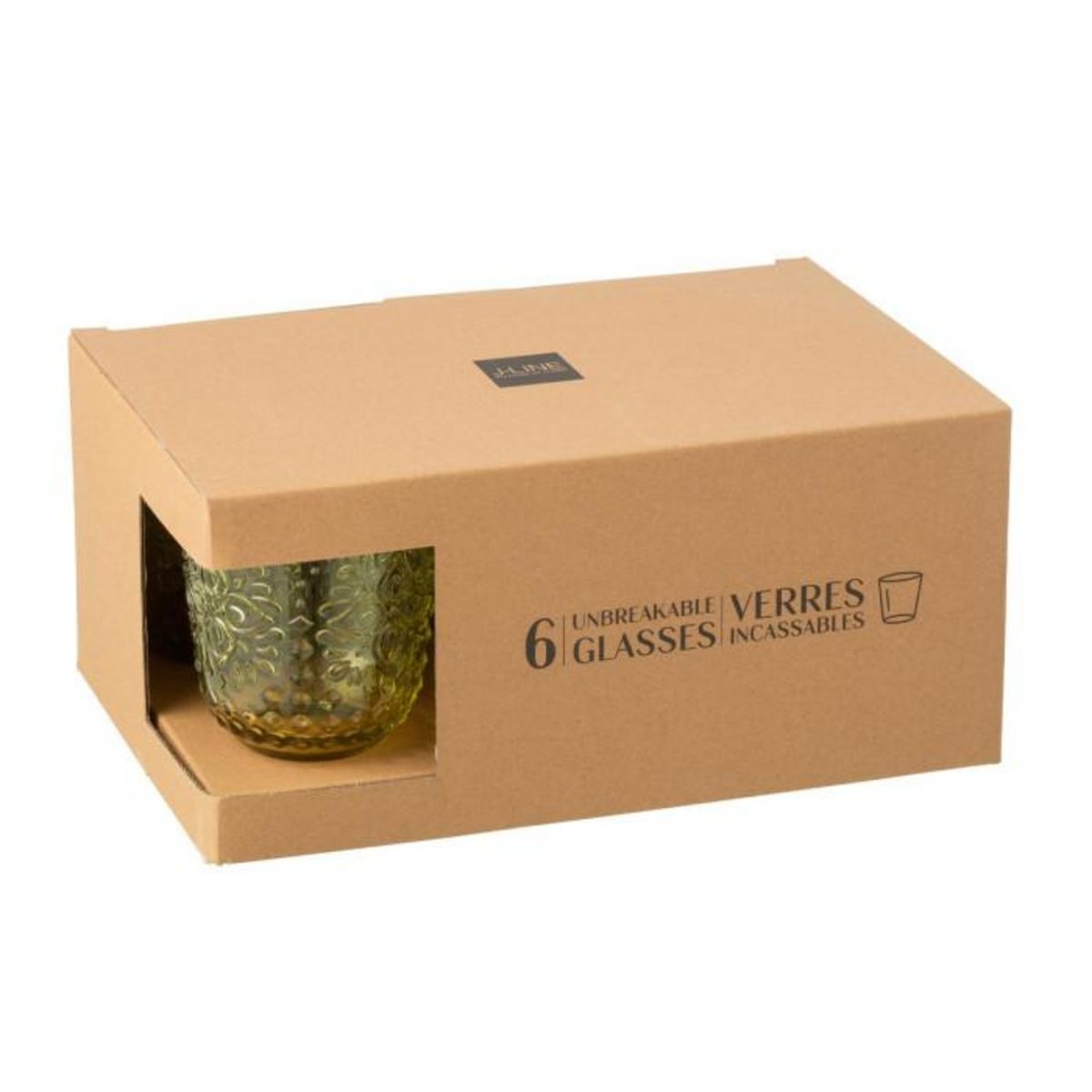 Paris Prix Lot de 6 Verres Réutilisables  Barbra  47,3cl Vert