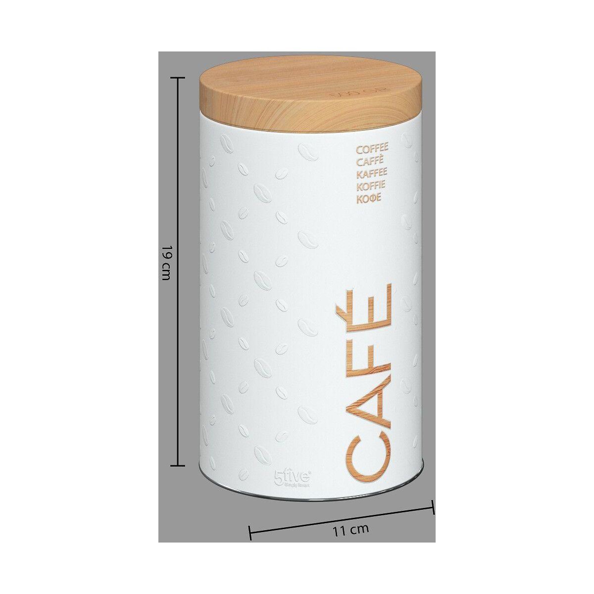 Voir la diapositive 4 : FIVE Boîte alimentaire Café Scandi ED BR6 métal