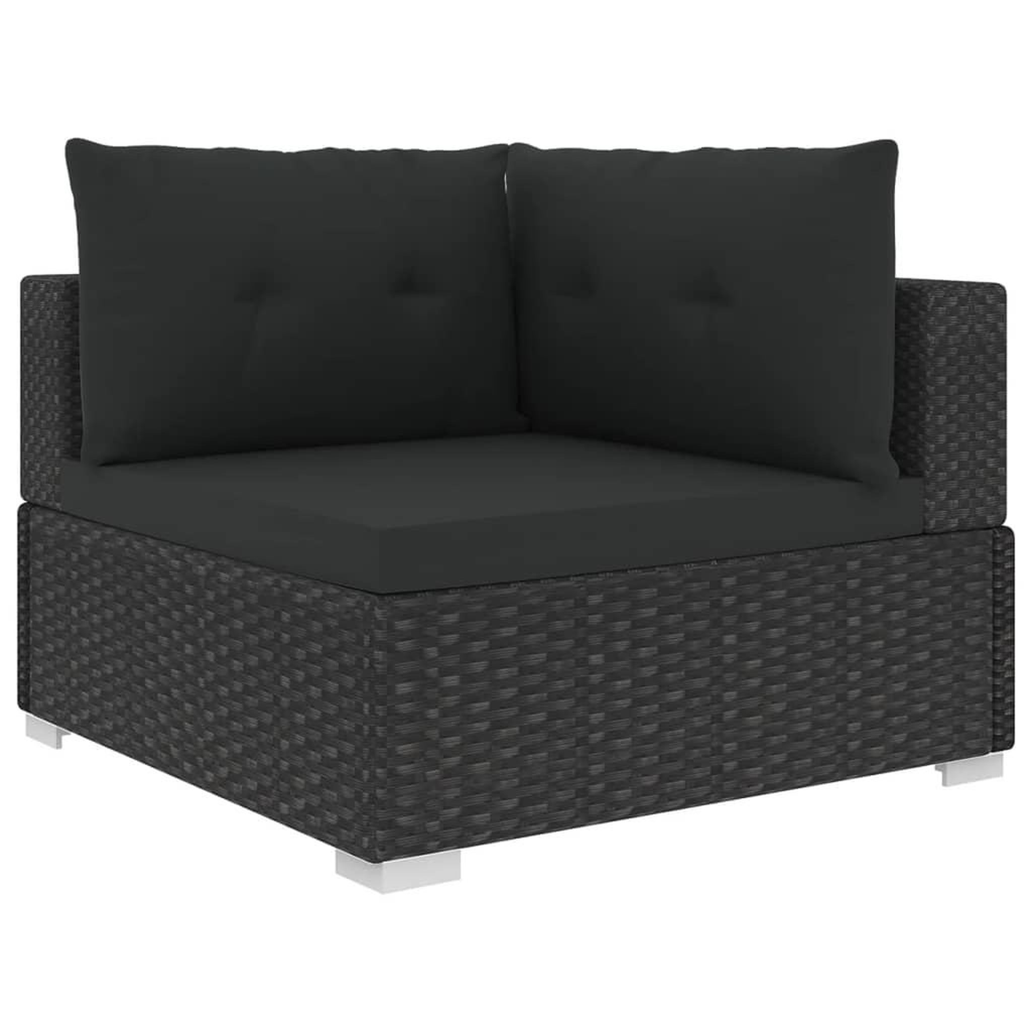 Voir la diapositive 4 : VIDAXL Salon de jardin 10 pcs avec coussins resine tressee noir