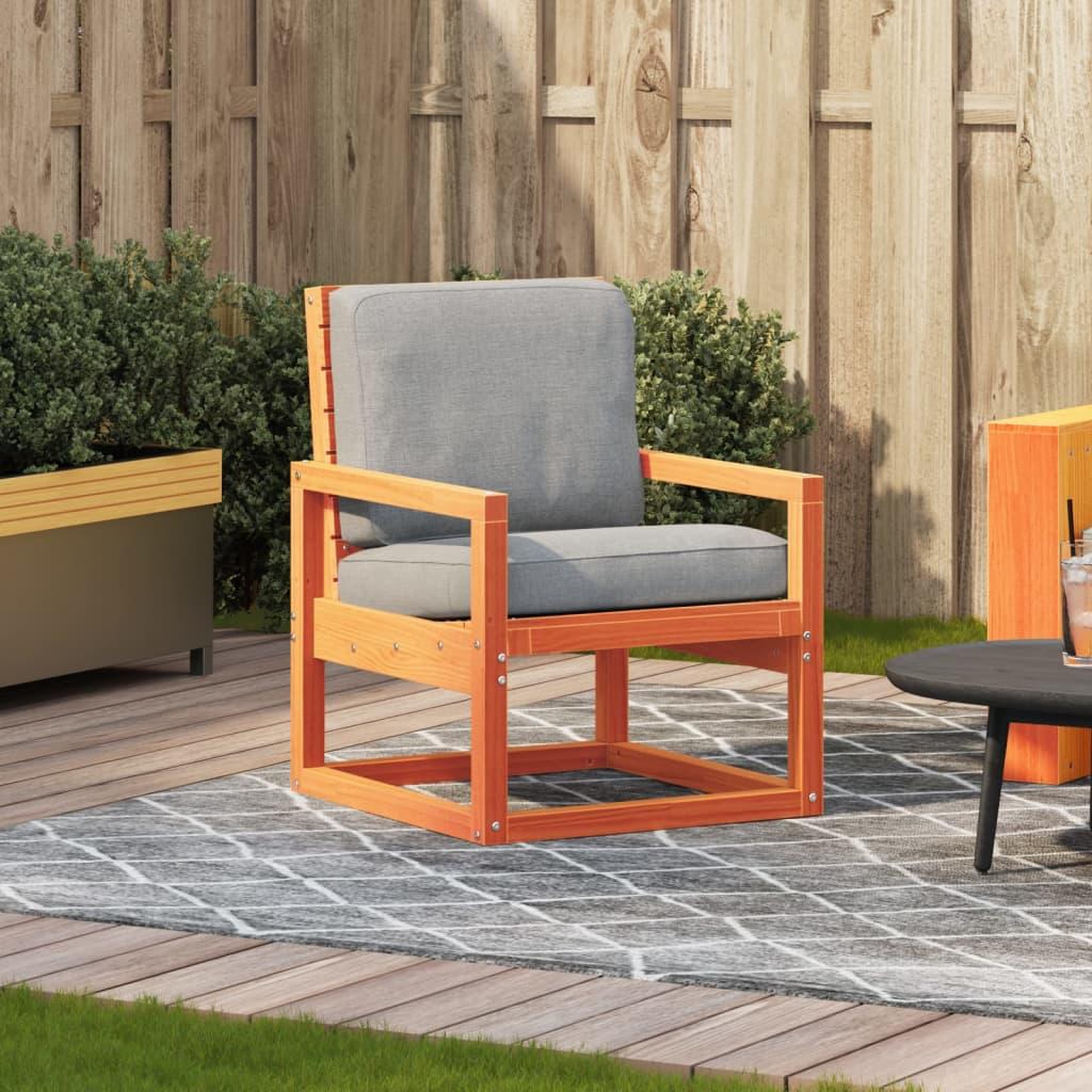 Voir la diapositive 3 : VIDAXL Chaise de jardin cire marron 57,5x63x76 cm bois de pin massif