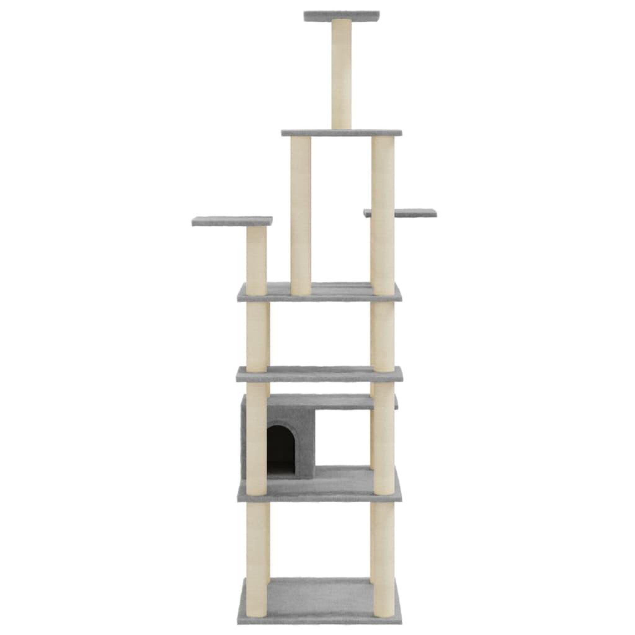 Voir la diapositive 4 : VIDAXL Arbre a chat avec griffoirs en sisal Gris clair 183 cm