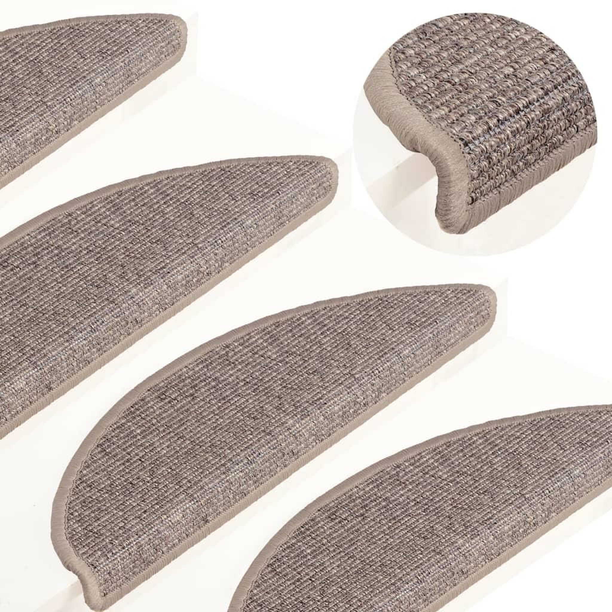 Voir la diapositive 1 : VIDAXL Tapis d'escalier autocollants 15 pcs 56x17x3 cm Beige fonce