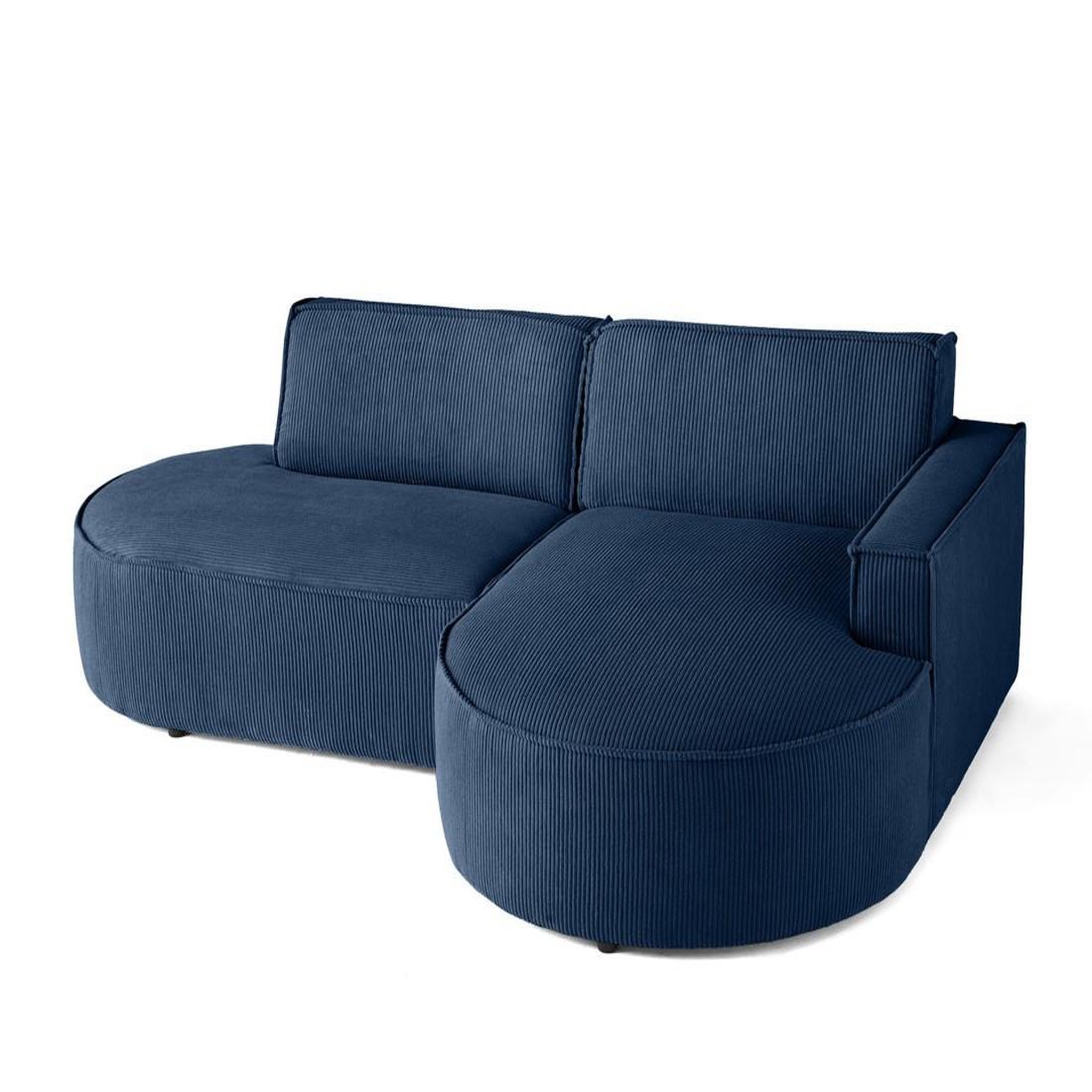 Voir la diapositive 4 : LISA DESIGN Spiaggia - canapé d'angle droit - forme arrondie - 4 places - en velours côtelé