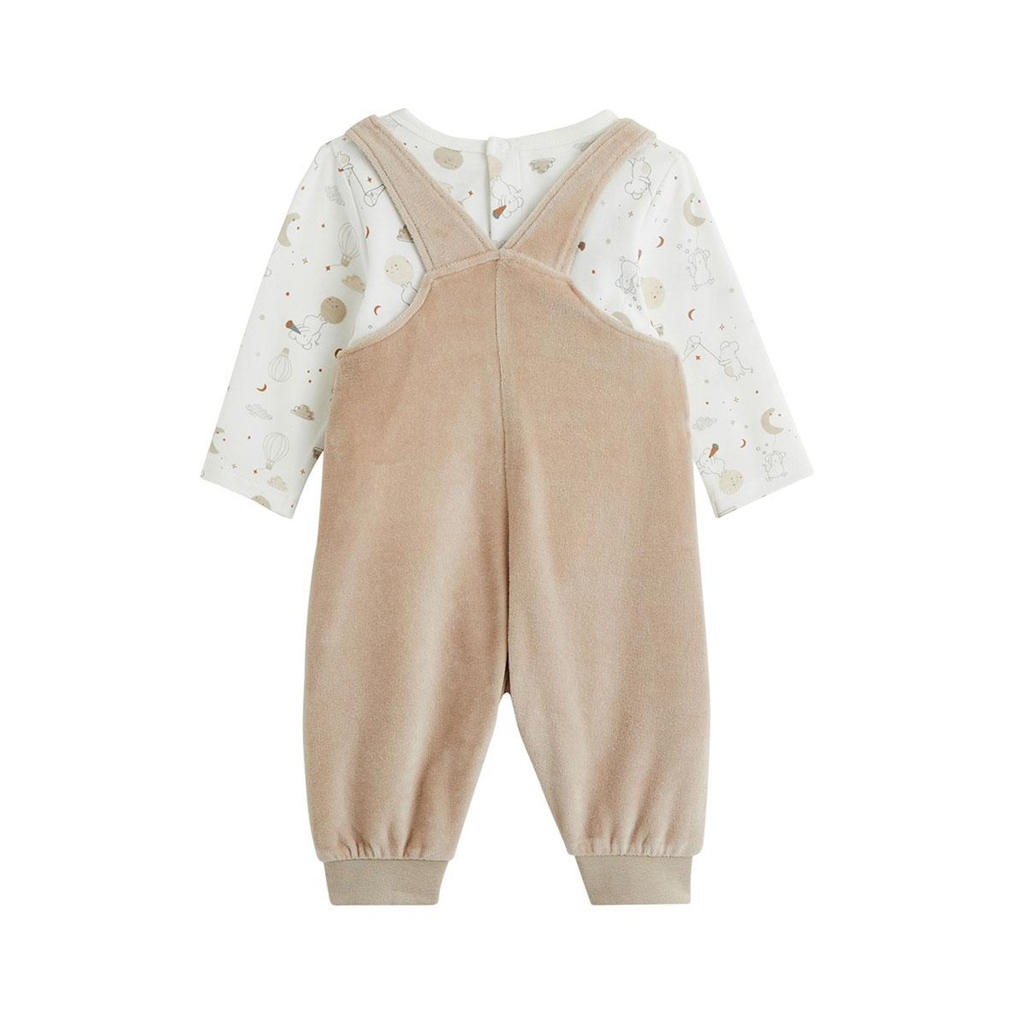 Voir la diapositive 2 : Petit Béguin Ensemble salopette bébé en velours et t-shirt eliah