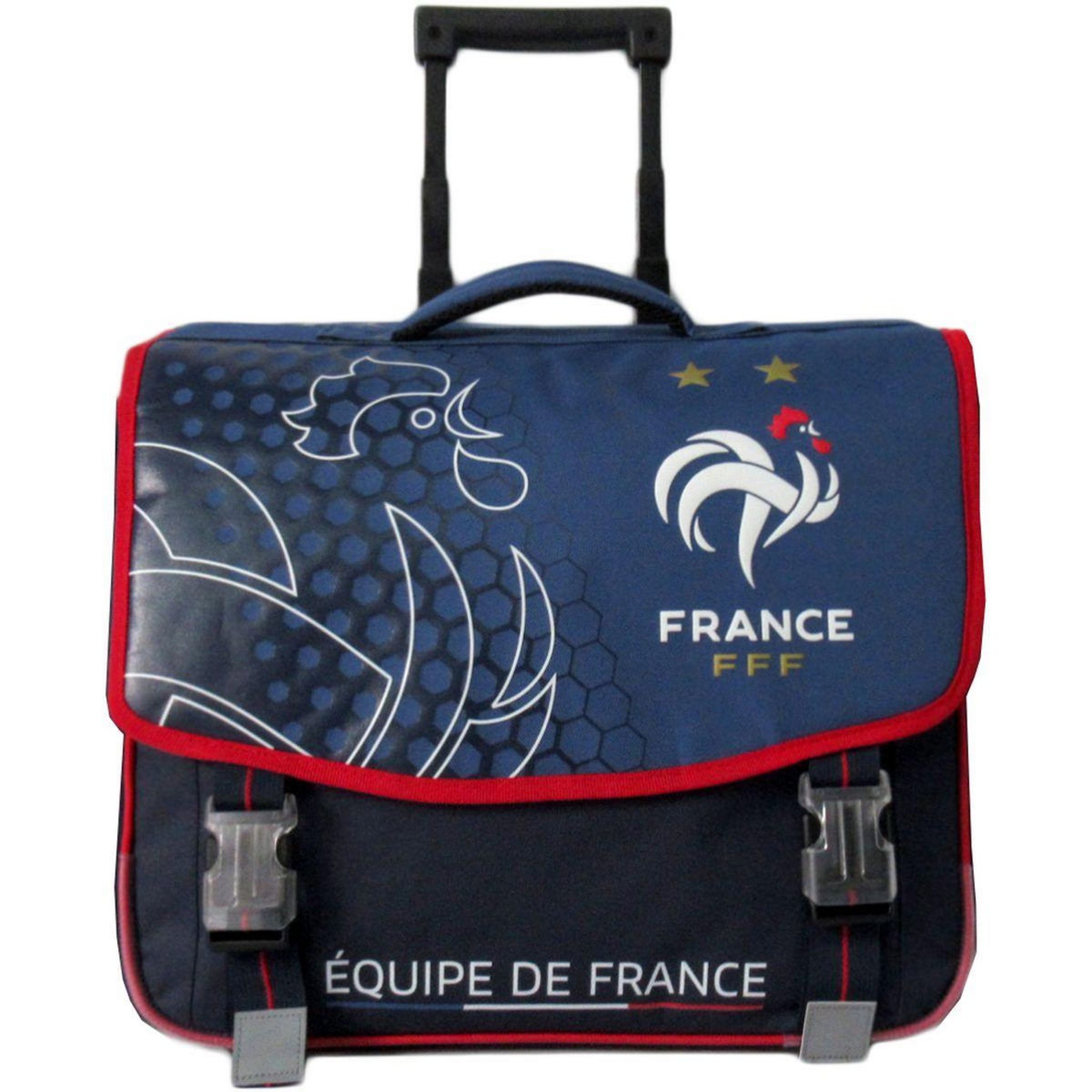 FFF Cartable à roulettes 41 cm bleu et rouge