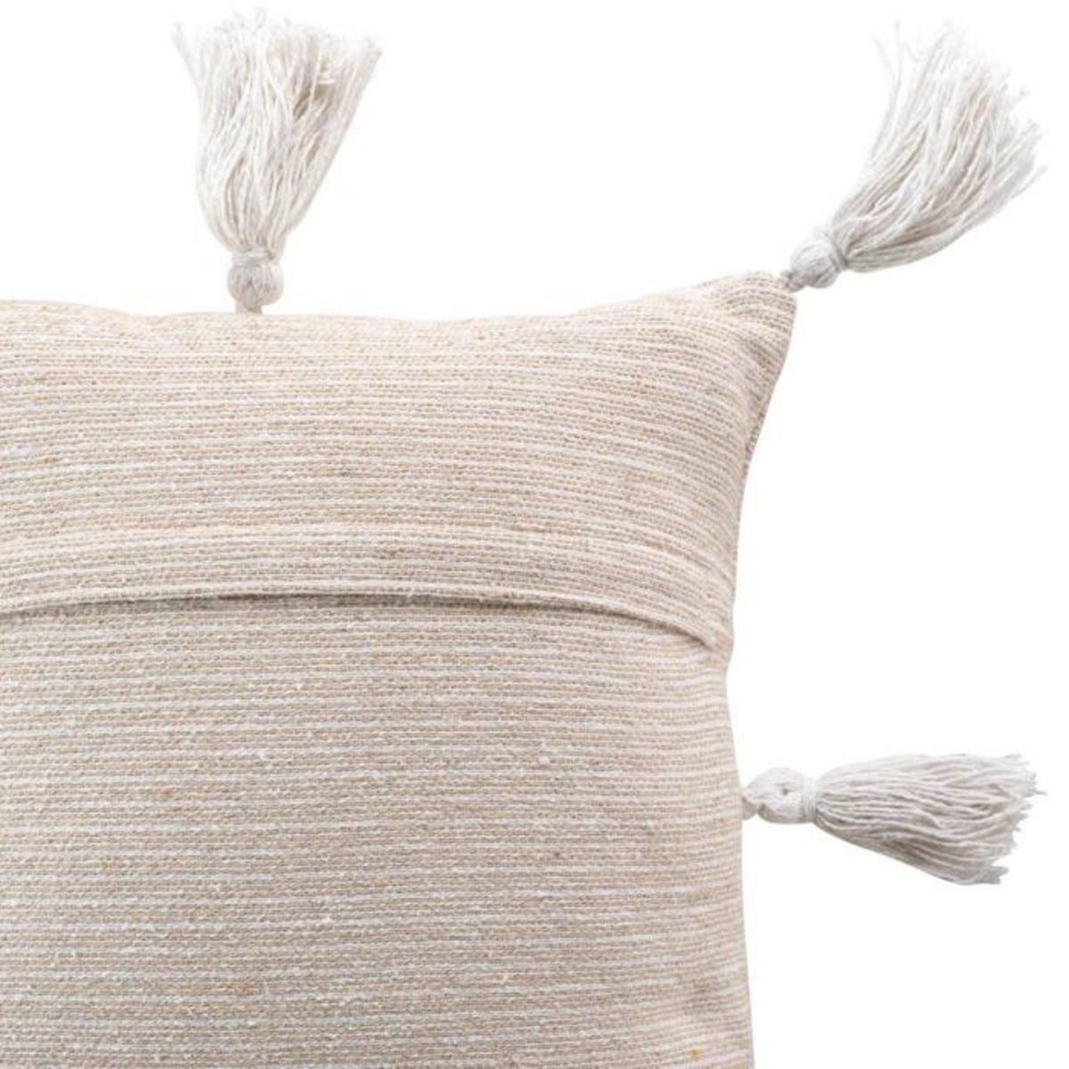 Paris Prix Housse de Coussin à Pompons  Ines  40x40cm Beige