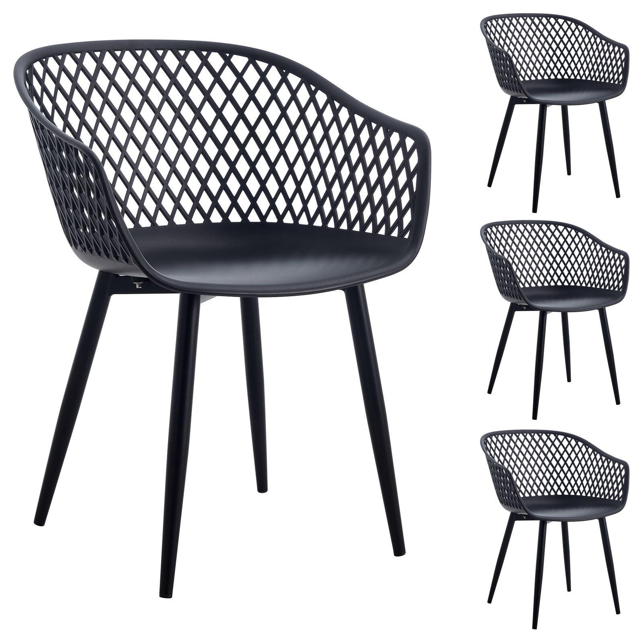 Voir la diapositive 1 : IDIMEX Lot de 4 chaises MADEIRA style scandinave, pieds en bois