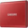 Samsung Disque dur SSD externe Portable 2To T7 rouge métallique