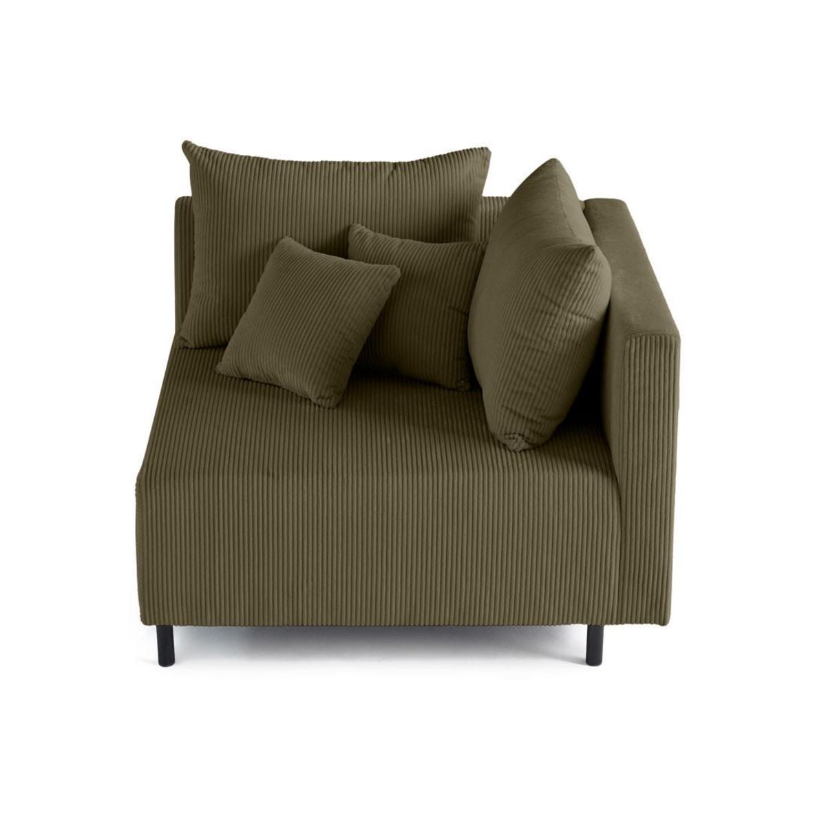 LISA DESIGN Edinburg - module d'assise d'angle droit - en velours côtelé