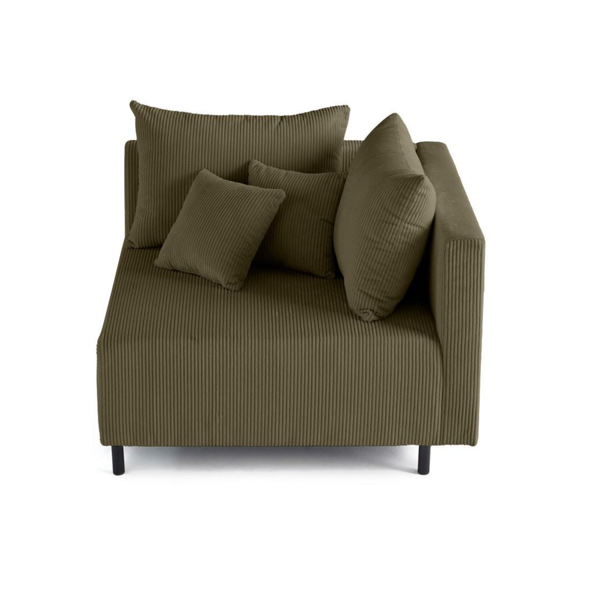 LISA DESIGN Edinburg - module d'assise d'angle droit - en velours côtelé