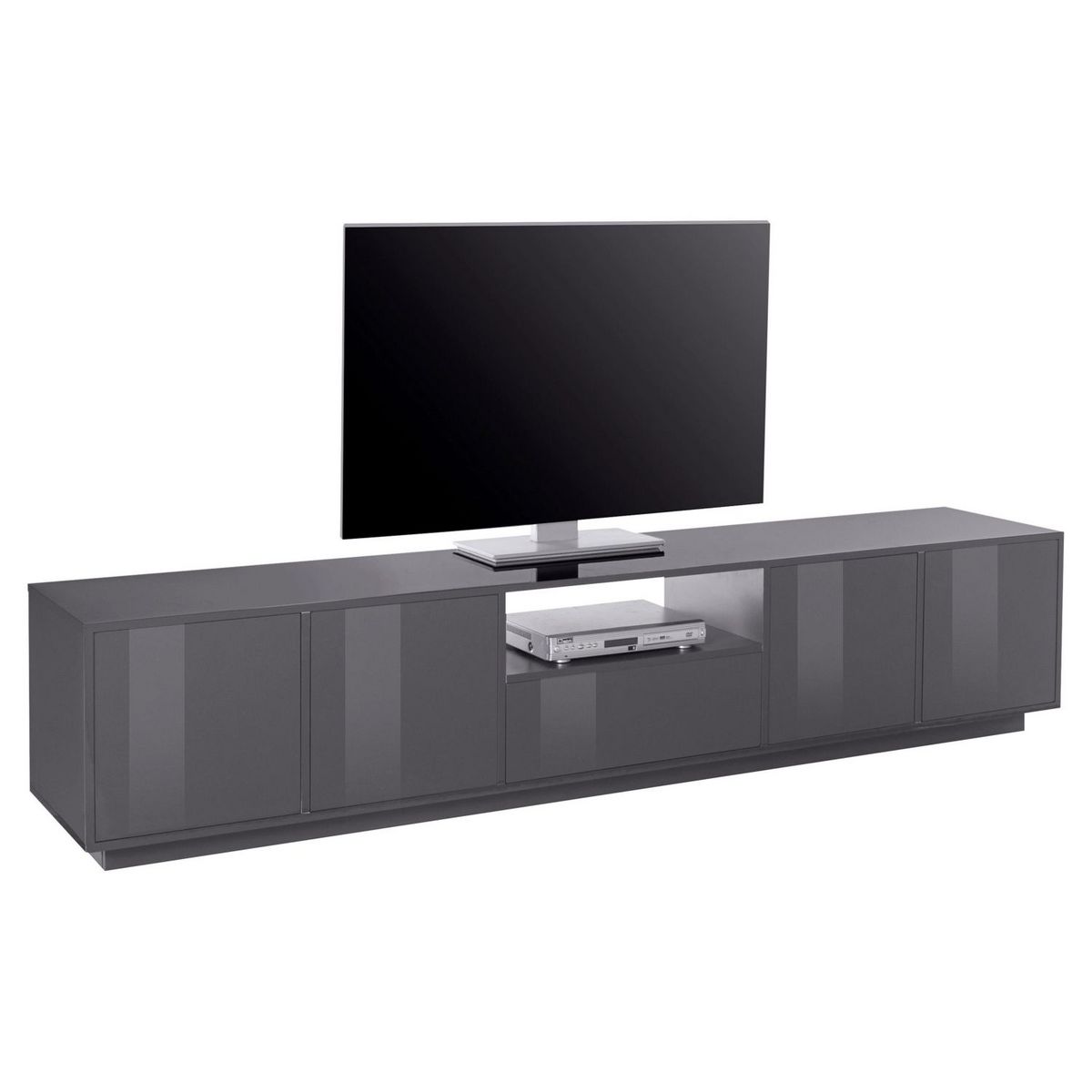 Meuble TV moderne 4 portes 1 tiroir 220 cm LUCERA