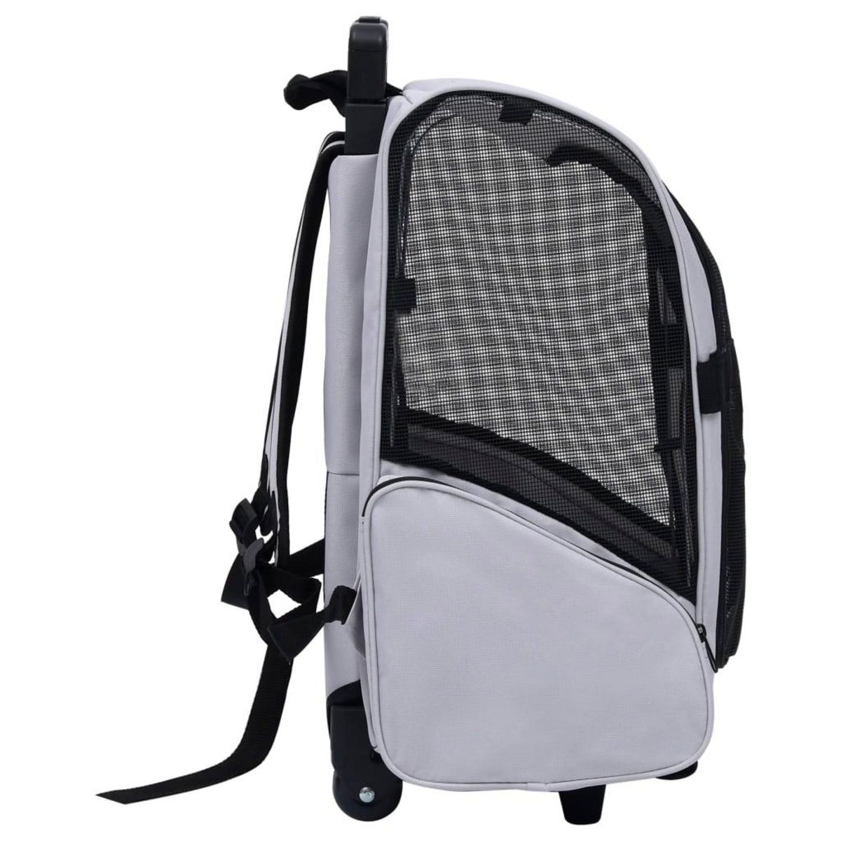 VIDAXL Chariot polyvalent pliable pour animaux de compagnie gris