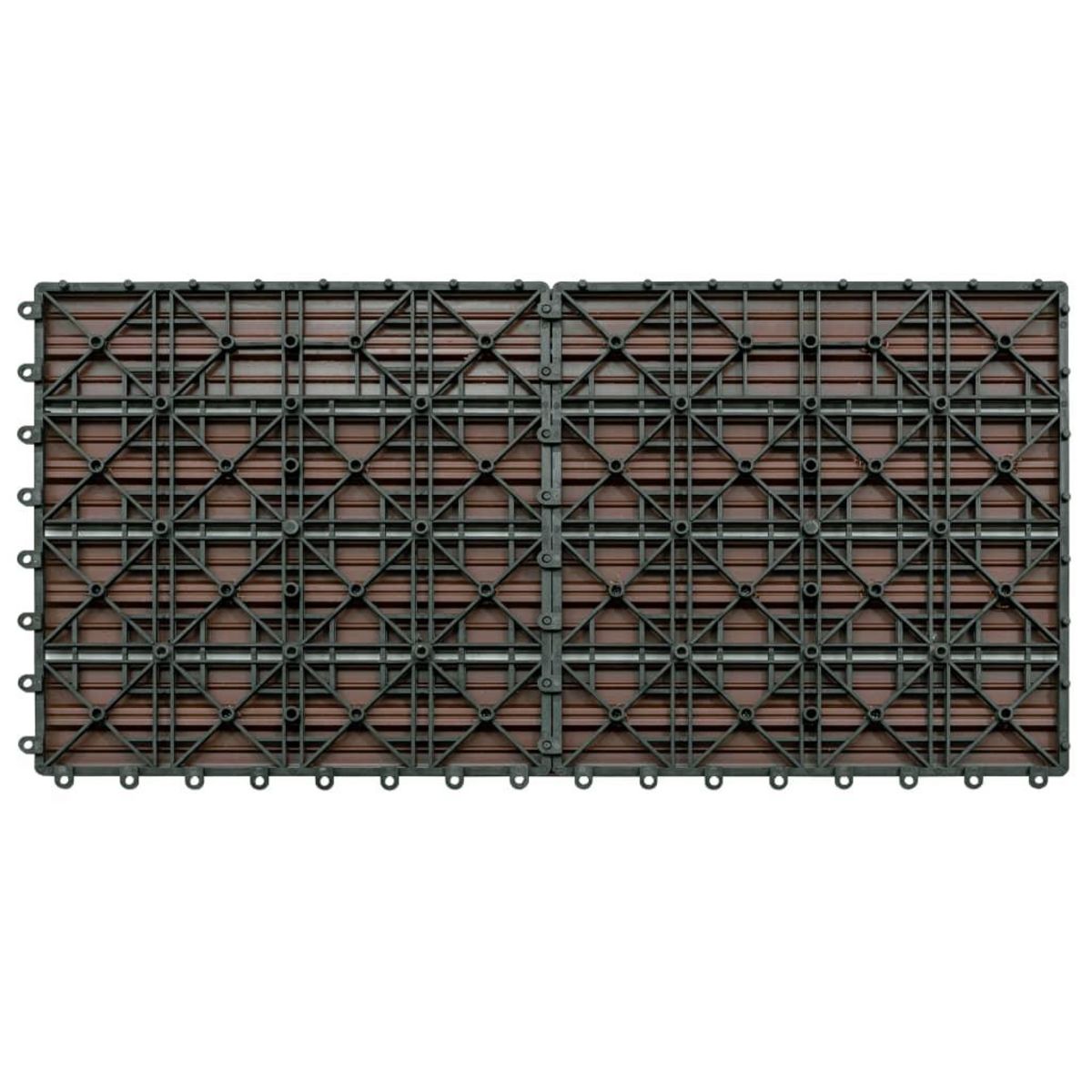 VIDAXL Carreaux de terrasse 6 pcs WPC 60x30 cm 1,08 m^2 Marron