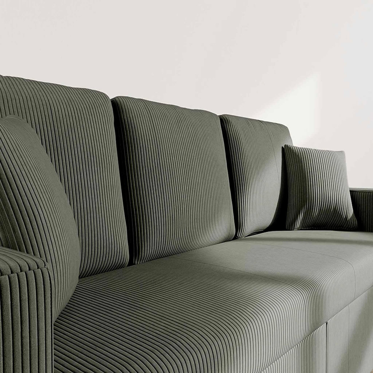 BEST MOBILIER Cyrus - canapé droit 3 places convertible en velours côtelé