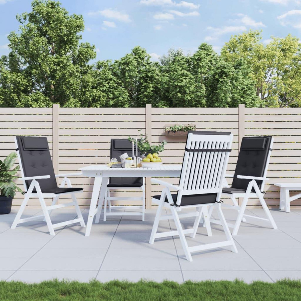 VIDAXL Coussins de chaise a dossier haut lot de 4 anthracite