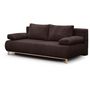 Voir la diapositive 4 : MARKET24 Banquette convertible 3 places MIKA - Velours côtelé marron foncé - Coffre de rangement - L 192 x H 84 x P 93 cm