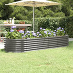 VIDAXL Lit sureleve de jardin Acier enduit de poudre 224x80x36 cm gris