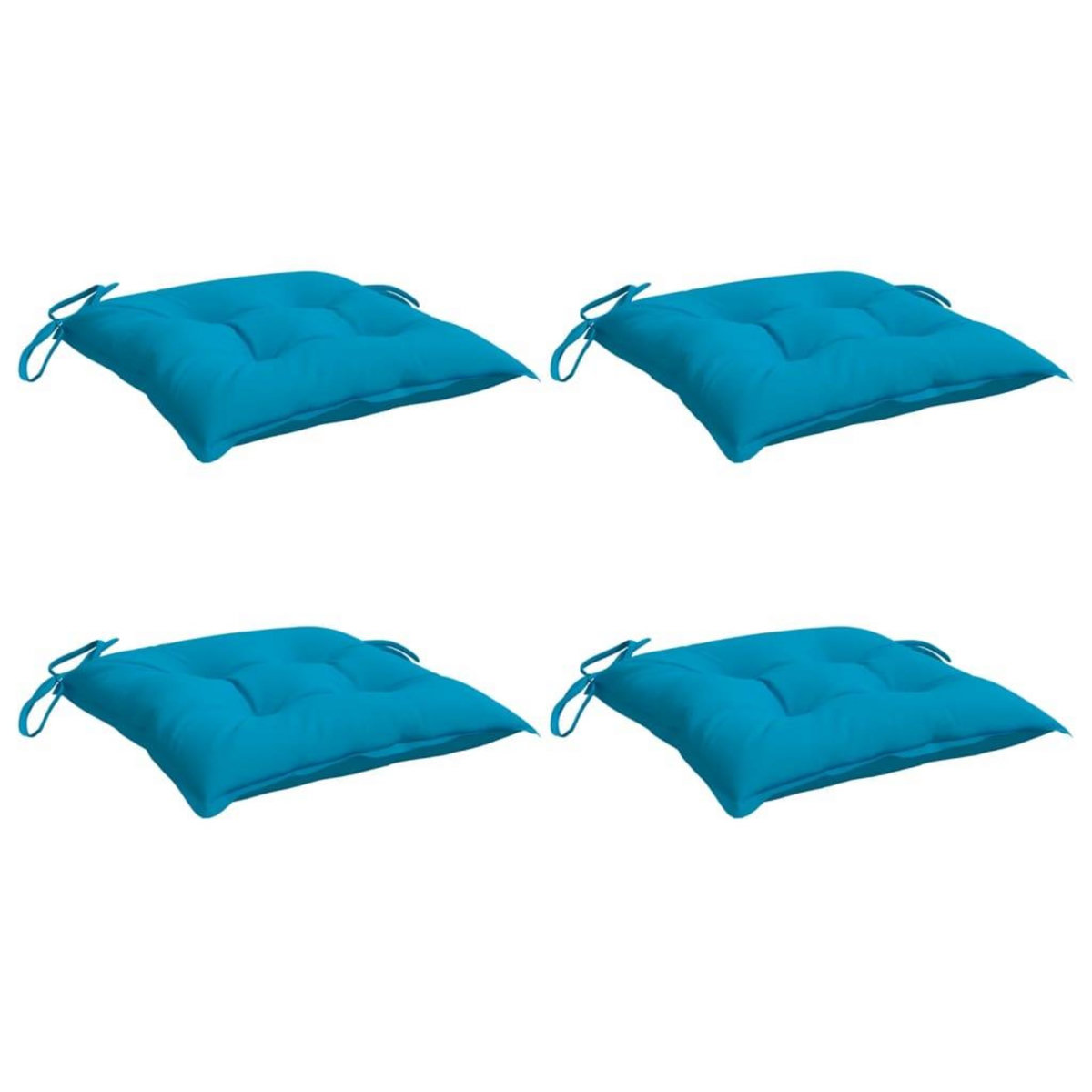 VIDAXL Coussins de chaise lot de 4 bleu clair 40x40x7 cm tissu oxford