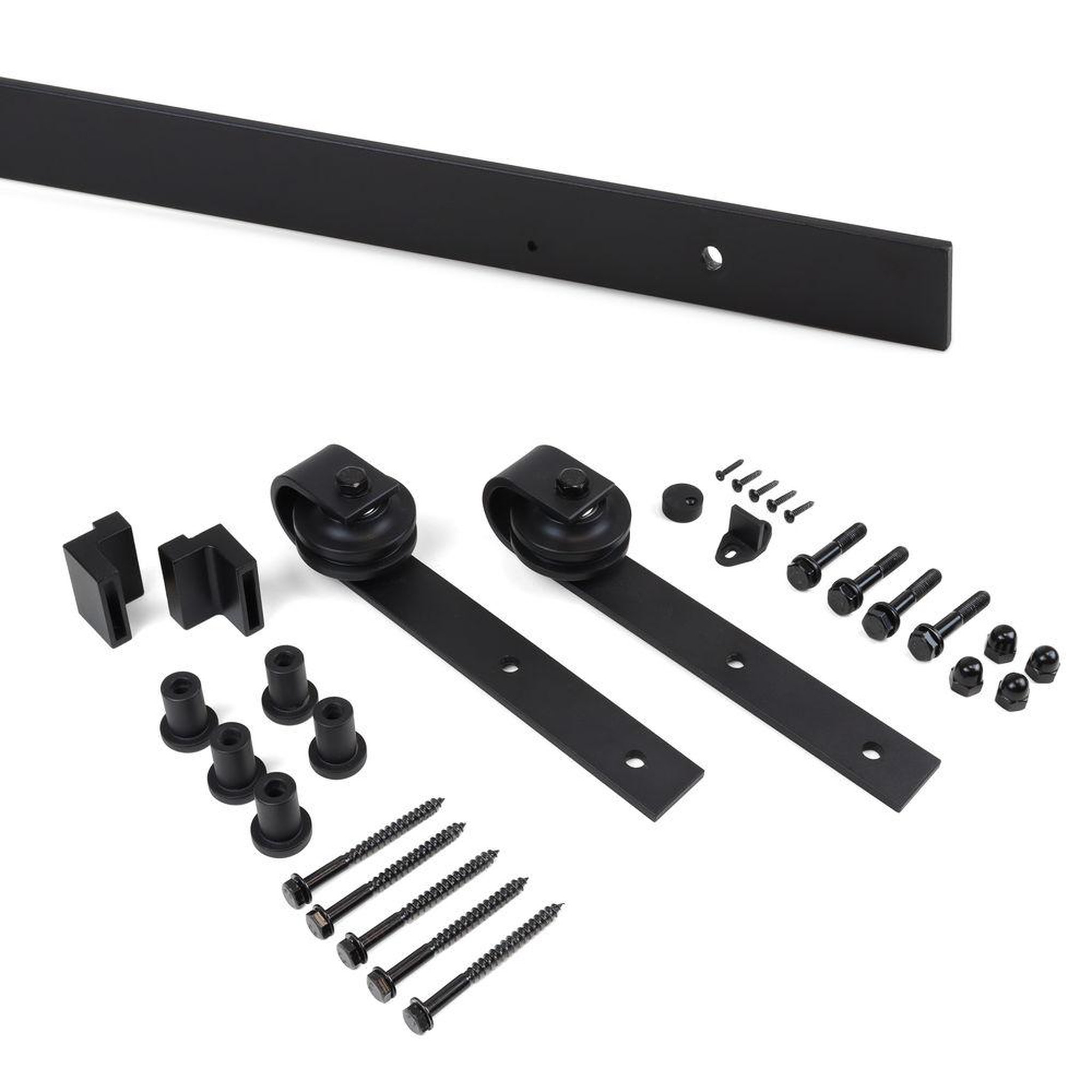 EMUCA SRL Système Barn de porte coulissante en bois suspendue, noir