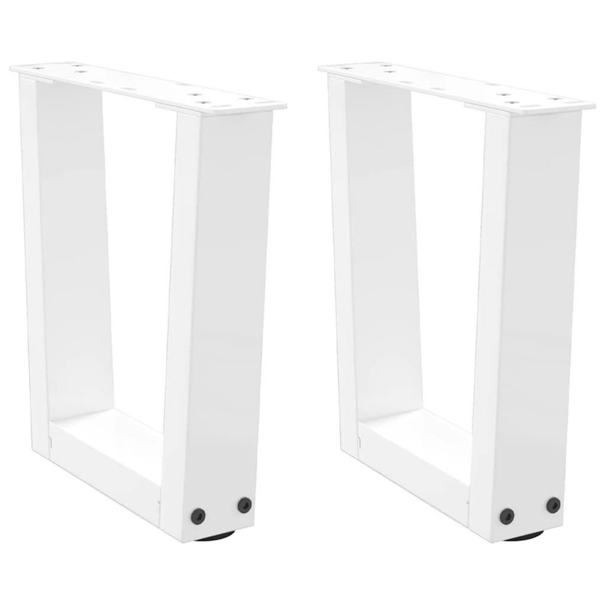 VIDAXL Pieds de table a manger forme V 2pcs blanc 30x(30-31,3)cm acier