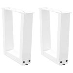 VIDAXL Pieds de table a manger forme V 2pcs blanc 30x(30-31,3)cm acier